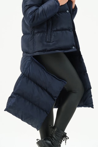 Doudoune longue à capuche - Bleu foncé