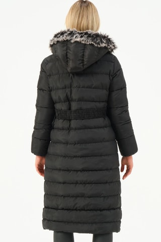 Doudoune longue à capuche - Noir