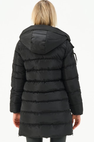 Doudoune longue à capuche - Noir