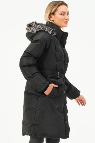 Doudoune longue à capuche - Noir