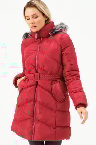 Doudoune longue à capuche - Bordeaux