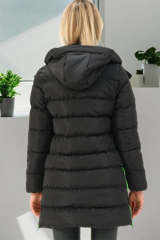 Doudoune longue - Noir et vert