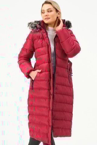 Doudoune longue à capuche - Bordeaux