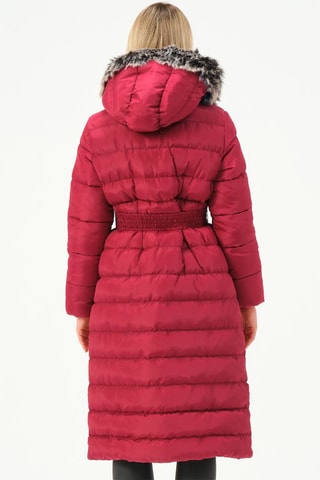 Doudoune longue à capuche - Bordeaux