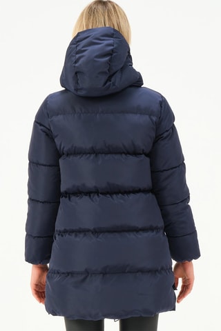 Doudoune longue à capuche - Bleu foncé