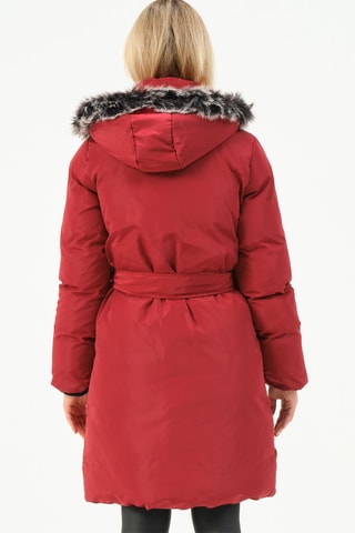 Doudoune longue à capuche - Bordeaux