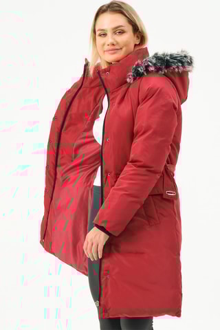 Doudoune longue à capuche - Bordeaux