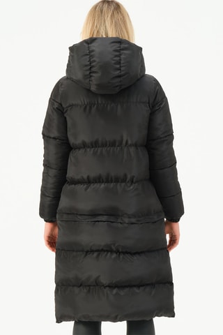 Doudoune longue à capuche - Noir