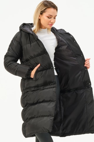 Doudoune longue à capuche - Noir