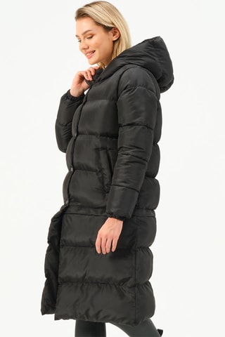 Doudoune longue à capuche - Noir