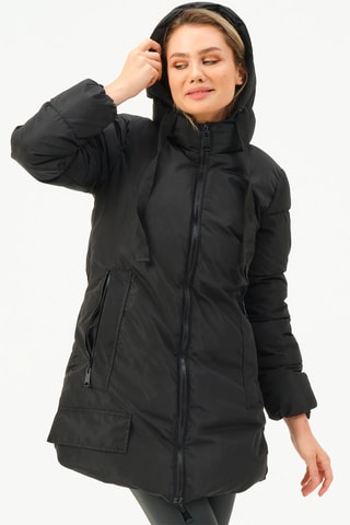 Doudoune longue à capuche - Noir