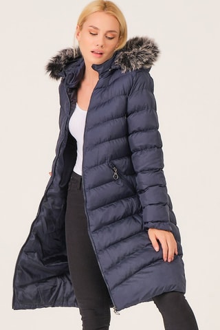 Doudoune longue - Bleu nuit