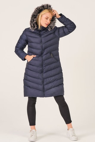 Doudoune longue - Bleu nuit