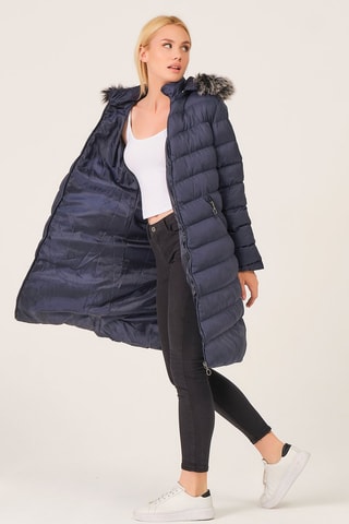 Doudoune longue - Bleu nuit