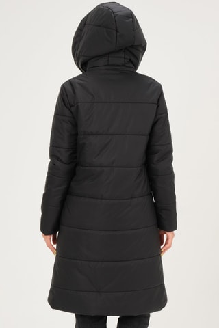 Doudoune longue à capuche - Noir