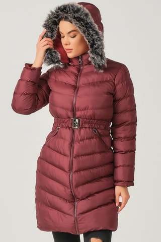 Doudoune longue - Bordeaux