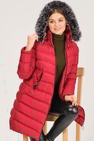 Doudoune longue - Rouge