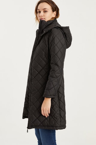 Doudoune longue à capuche - Noir