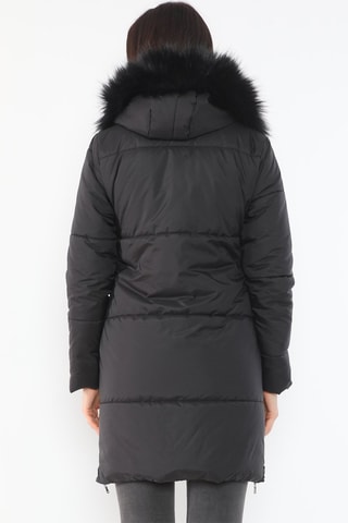 Doudoune longue à capuche - Noir