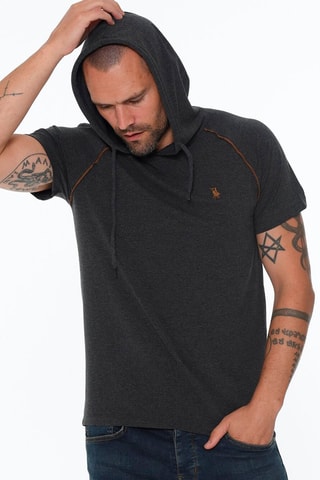 T-shirt à capuche - Anthracite chiné