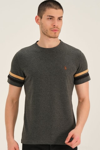 T-shirt - Gris et camel