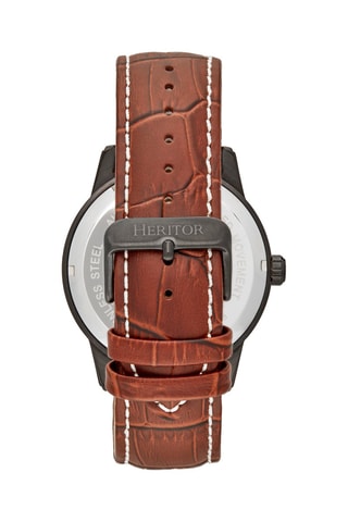 Montre automatique en cuir Davies - Marron et noir