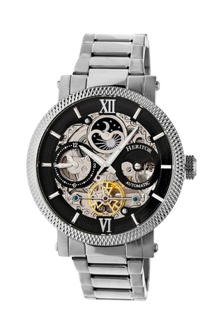 Montre automatique en acier Aries -  Argenté et noir