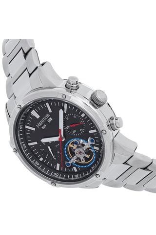 Montre automatique en acier Wilhelm - Argenté et noir