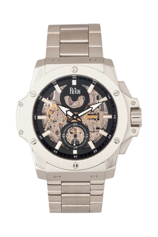 Montre automatique en acier Commodus - Argenté et noir - Reign