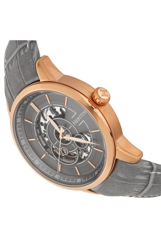 Montre automatique en cuir Davies - Heritor Automatic - Gris