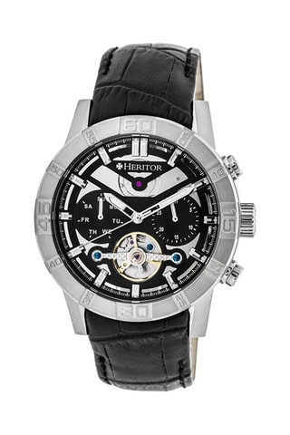 Montre automatique en cuir Hamilton  -  Noir et argenté