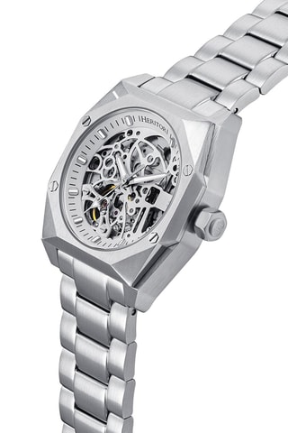 Montre automatique en cuir Elliott - Argenté