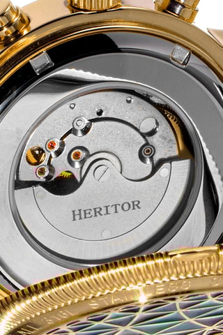 Montre automatique en cuir Legacy - Noir et doré