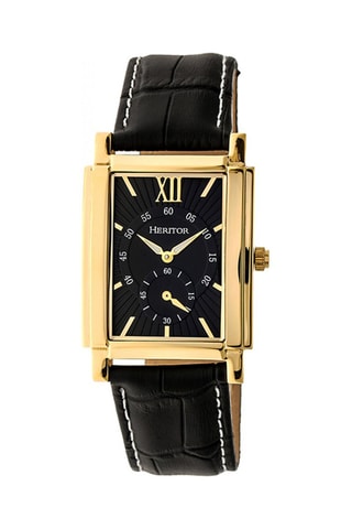 Montre automatique en cuir Frederick - Chronographe - Noir et doré