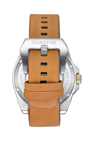 Montre automatique en cuir Romero - Marron et argenté