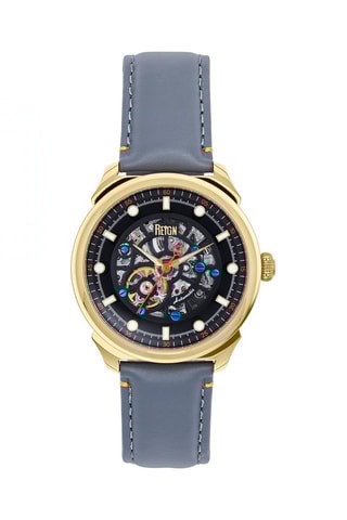 Montre automatique en cuir - Gris et doré