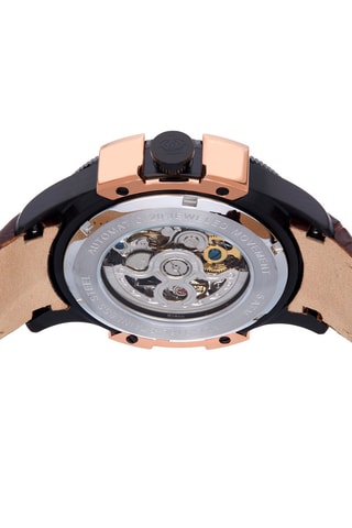 Montre automatique en cuir - Marron et noir