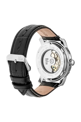 Montre automatique en cuir Kahn  -  Noir et argenté