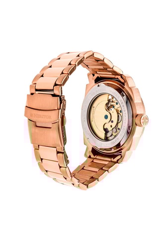 Automatisch Stalen Horloge Roségoudkleurig en Zwart