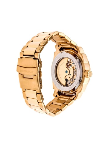 Montre automatique en acier Helmsley - Doré et blanc