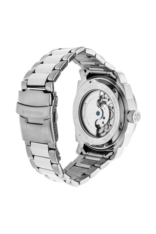 Montre automatique en acier Helmsley - Noir et argenté