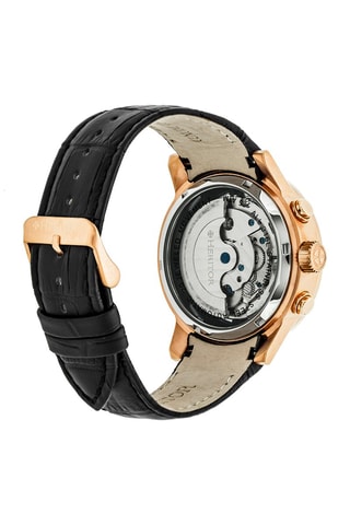 Montre automatique en cuir Hamilton  -  Noir et doré rose