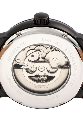 Montre automatique en cuir Sandford - Marron et noir