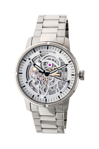 Montre automatique en acier Ryder   Argenté et blanc