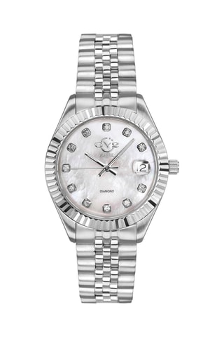 Montre à quartz en acier, nacre et diamants Naples