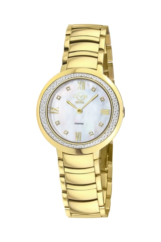 Montre à quartz en acier et diamants Amalfi