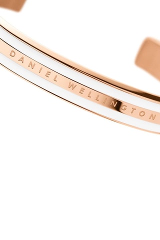 Fijne Armband Emalie Slim Roségoudkleurig en Wit