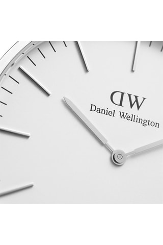 Polyester Quartz Horloge Classic Cornwall - 36 cm - Zwart en Zilverkleurig