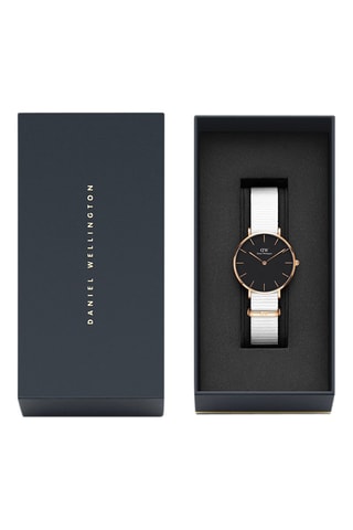 Nylon en Doublé Roségoud Quartz Horloge Petite Dover - 28 mm