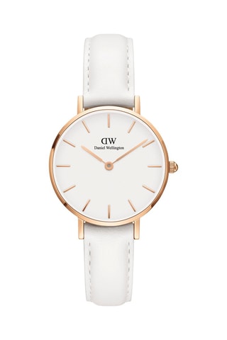 Leren en Doublé Roségoud Quartz Horloge Bondi - 28 mm